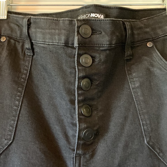 Size 18 Fashion Nova Black Button Fly Stretch High Rise Skinny Ankle Jeans - Picture 4 of 10